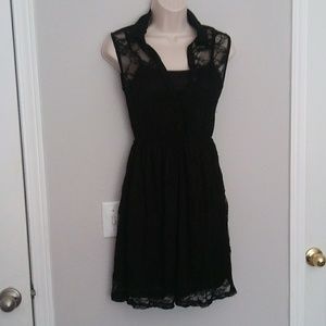 Black Lace Overlay Dress